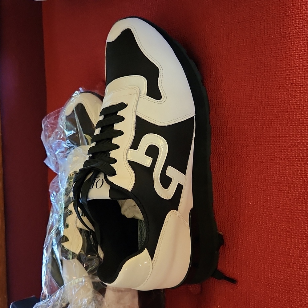 US Size 10 OPP Black and White Leather Shoes